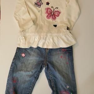 Baby Girls Size 12 Months Jeans + Shirt